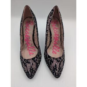 Betsey Johnson | Betseyville Rhinestone Lace Heels Pointed Toe | Size 8.5